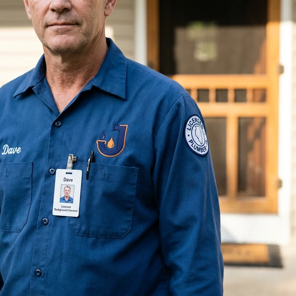Licensed plumber showing ID badge in Chatham, MA